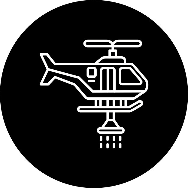 El icono del helicóptero de bomberos