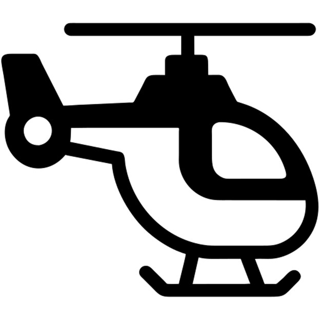 Vector icono de helicóptero capturando la emoción de los viajes aéreos y las operaciones de rescate icono