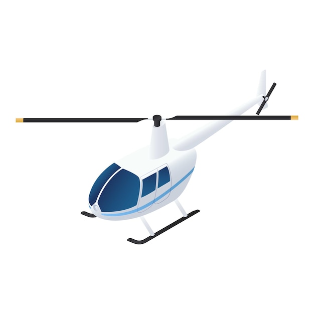 Icono de helicóptero civil Isométrico del icono de vector de helicóptero civil para diseño web aislado sobre fondo blanco