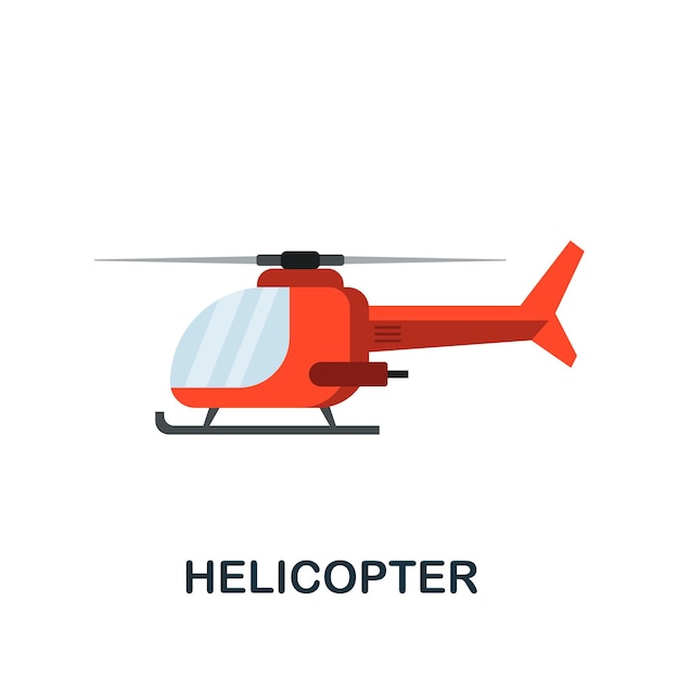 Ícono de helicóptero Elemento de señal plana de la colección de transporte Ícono de helicóptero creativo para plantillas de diseño web, infografías y más