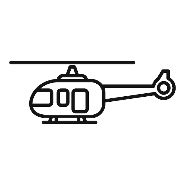 Icono de helicóptero de emergencia vector de contorno Transporte aéreo Guardia aérea