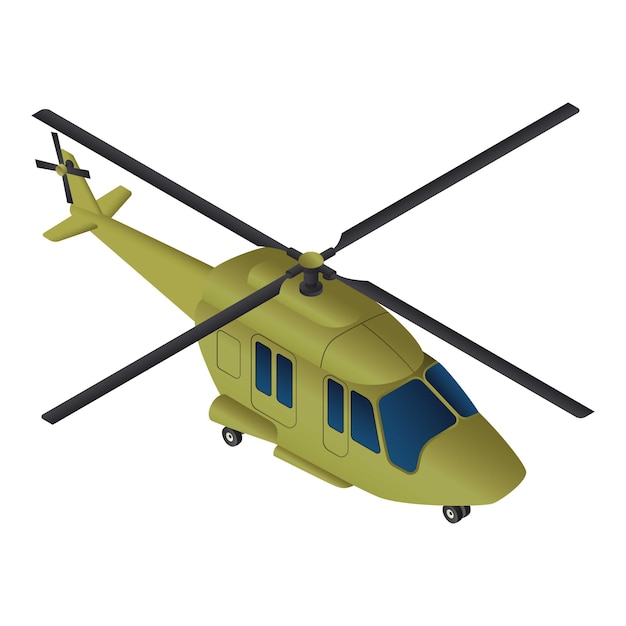 Icono de helicóptero militar Isométrico del icono de vector de helicóptero militar para diseño web aislado sobre fondo blanco