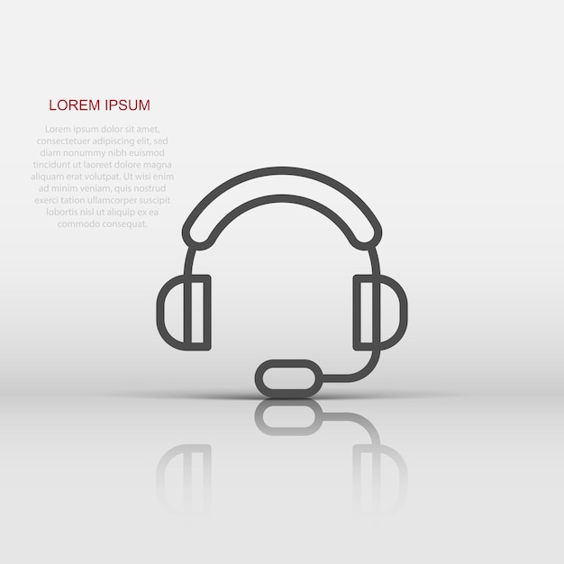 Icono de Helpdesk en estilo plano Ilustración de vector de auriculares sobre fondo blanco aislado Concepto de negocio de operador de chat