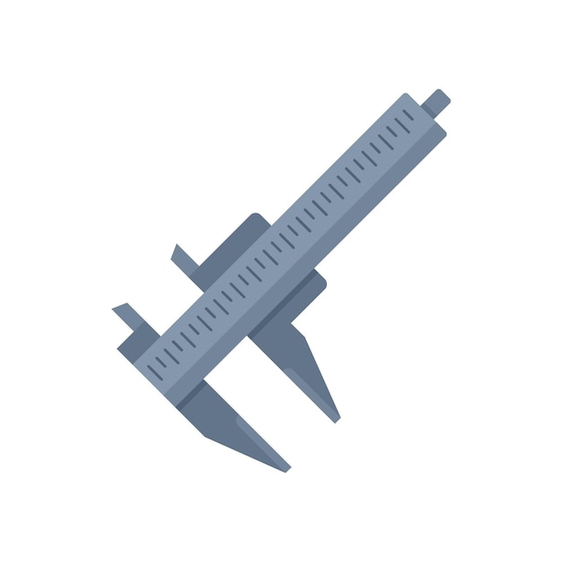 Icono de herramienta de calibre vector plano Calibre de dial Escala micrométrica aislada