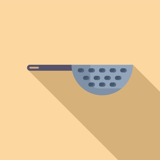 Ícono de la herramienta de drenaje de separación vector plano Colander sieve bowl