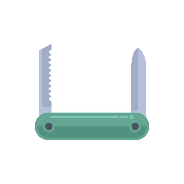 Icono de herramienta del ejército vector plano cuchillo multiherramienta bolsillo suizo aislado