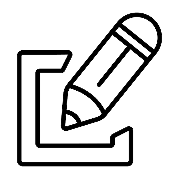 Un icono de herramienta de escritura diseño lineal de lápiz