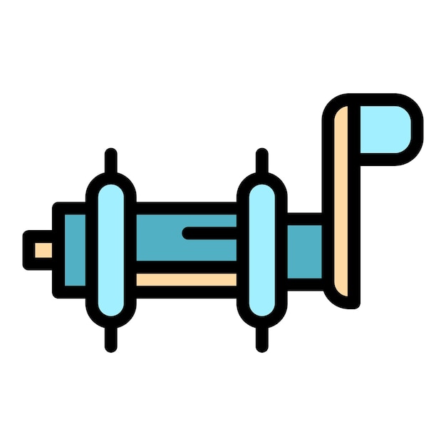 Icono de herramienta de reparación de bicicletas Contorno de icono vectorial de herramienta de reparo de bicicleta Color plano aislado
