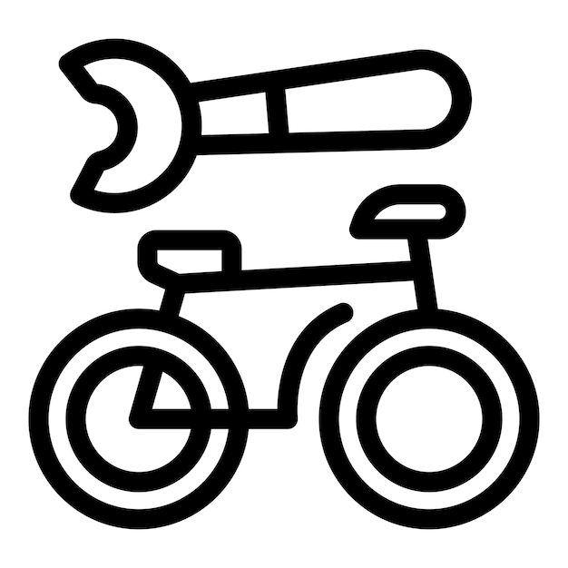 Icono de herramienta de reparación de bicicletas que muestra el mantenimiento y la reparación de la bicicleta
