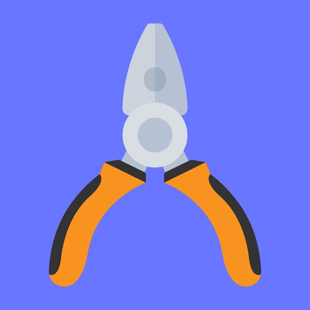 Ícono de herramienta vectorial de pinza metálica Ilustración de la herramienta pinza garra pinza herramienta de artesanía pinza