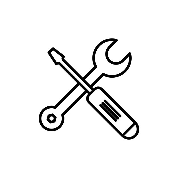 El icono de las herramientas de reparación