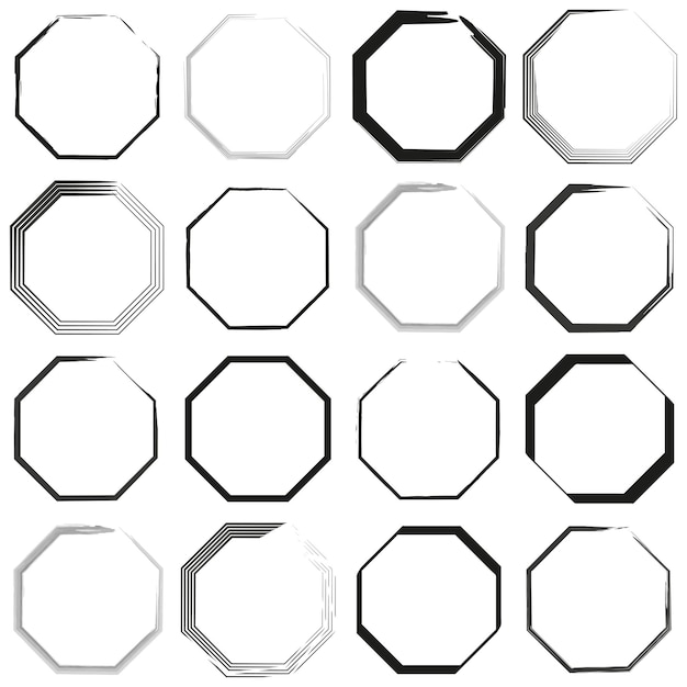 Icono hexagonal Polígono hexagonal de seis lados Ilustración vectorial EPS 10