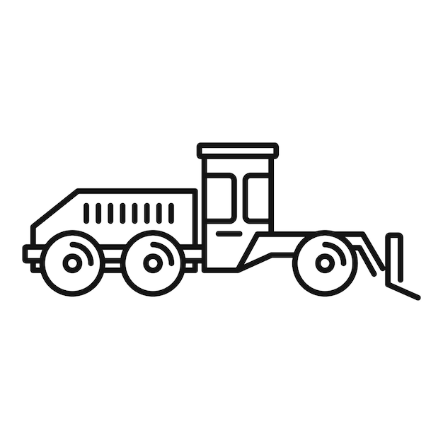 Icono hidráulico de la máquina niveladora Icono de vector hidráulico de la máquina niveladora de contorno para diseño web aislado en fondo blanco
