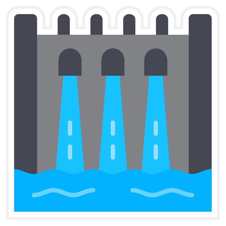 Vector icono hidroeléctrico