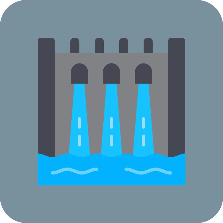 Vector icono hidroeléctrico