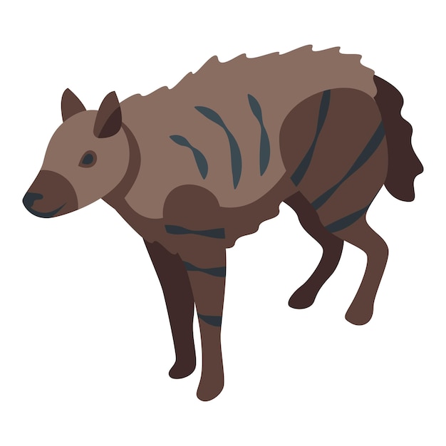 Vector icono de hiena marrón vector isométrico animal salvaje hiena infantil