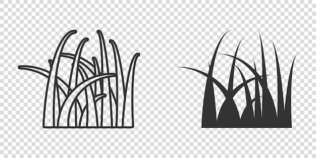 Icono de hierba en estilo plano Ilustración vectorial de césped ecológico en fondo blanco aislado Concepto de negocio de jardín floral