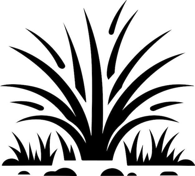 Vector icono de hierba mínima en la silueta del vector de barro silueta de color negro 12