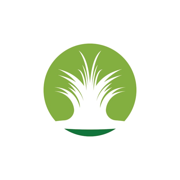 Icono de hierba natural y plantilla de vector de símbolos