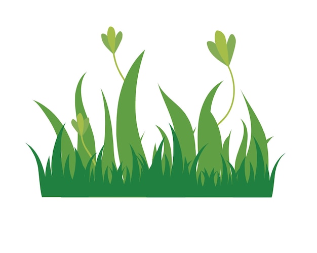 Icono de hierba verde sobre fondo blanco ilustración vectorial de diseño colorido