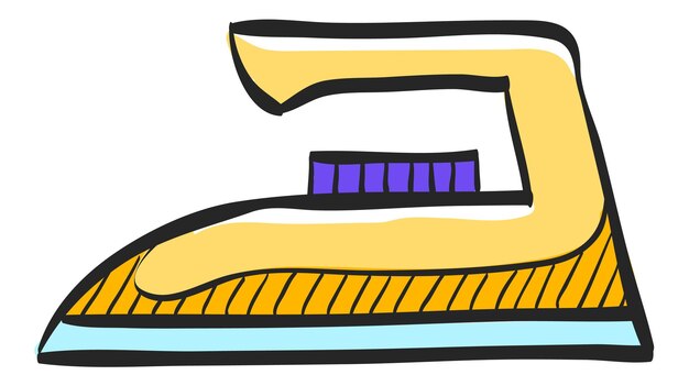 Icono de hierro en la ilustración de vector de color dibujado a mano