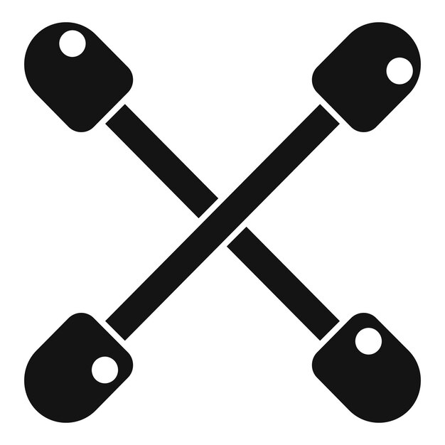 Icono de hierro de neumático cruzado que muestra la reparación de un neumático pinchado