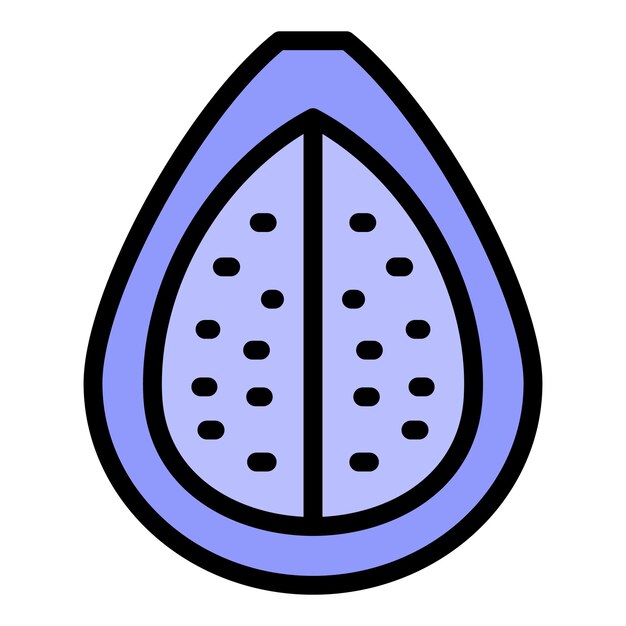 Icono de higuera tropical Contorno del icono vectorial de higuero tropical Color plano aislado