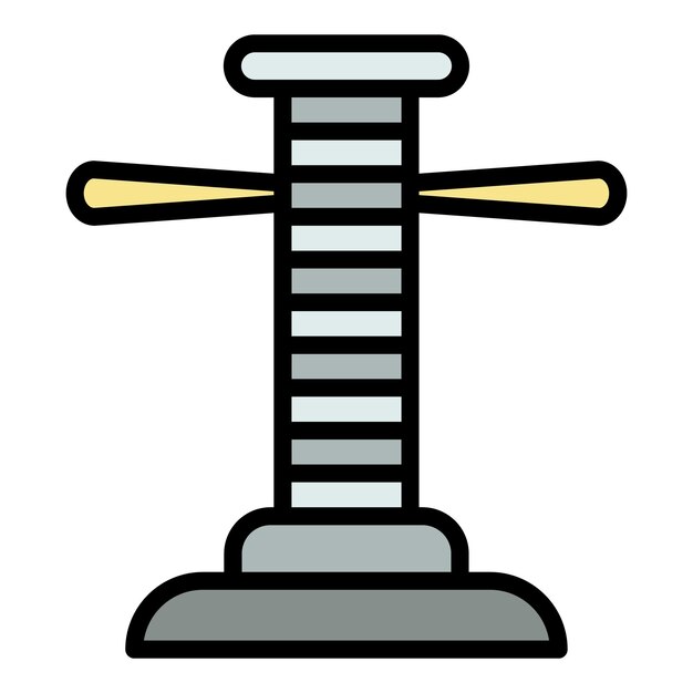 Icono de hilo de andamio Ilustración de esquema de icono de vector de hilo de andamio color plano aislado