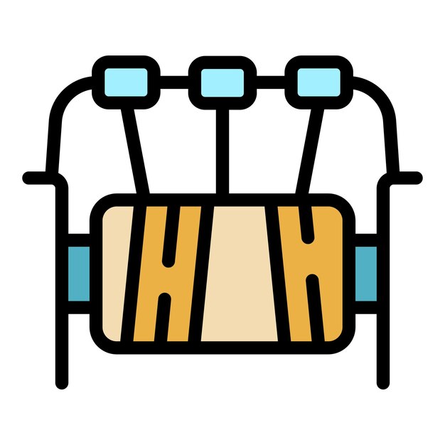 Icono de hilo de bobina Contorno icono de vector de hilo de bobina color plano aislado
