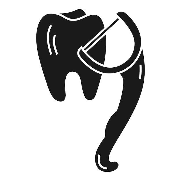 Icono de hilo dental de mano Ilustración simple del icono de vector de hilo dental de mano para diseño web aislado sobre fondo blanco