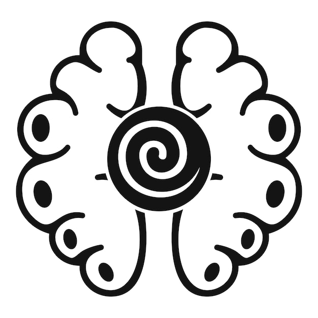 Icono de hipnosis cerebral Ilustración simple del icono de vector de hipnosis cerebral para diseño web aislado sobre fondo blanco