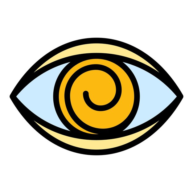 El icono de la hipnosis ocular El contorno del icono del vector de la hipnesia ocular El color es plano y aislado