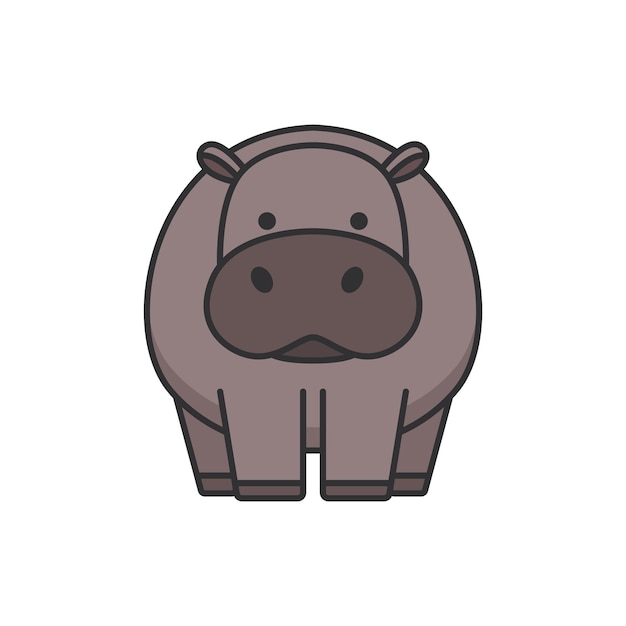 Icono de hipopótamo Ilustración de dibujos animados del icono vectorial de hipopótamoro para el diseño web