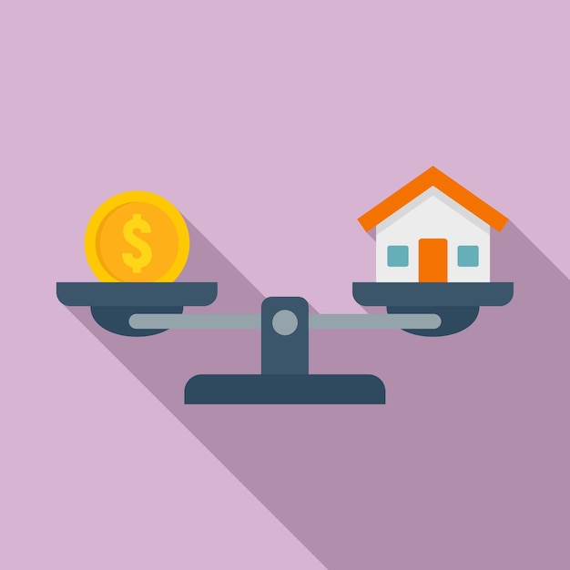 Icono de hipoteca de casa de dinero Ilustración plana del icono de vector de hipoteca de casa de dinero para diseño web