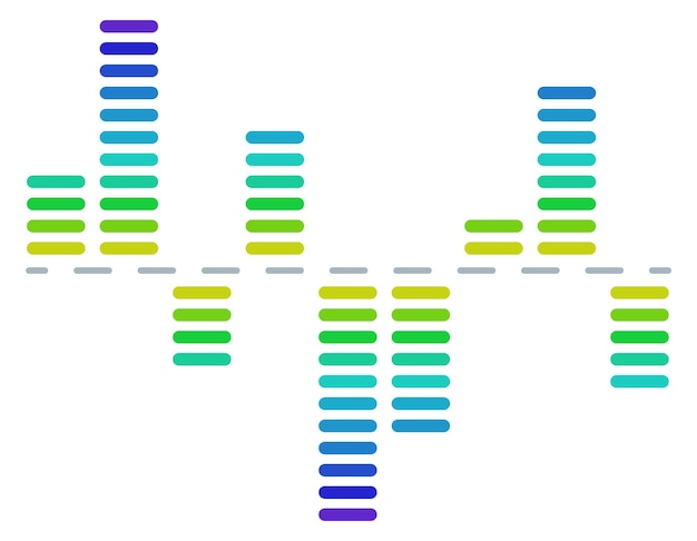 Vector icono de histograma plantilla de gráfico de columnas de degradado de color