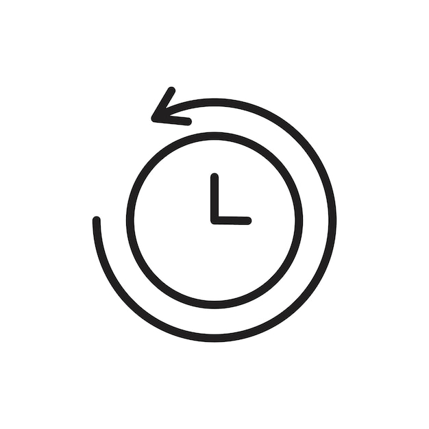 El icono del historial tiene un contorno delgado simple