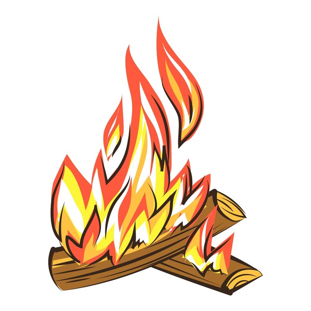 Icono de hoguera Caricatura de icono de vector de hoguera para diseño web aislado sobre fondo blanco