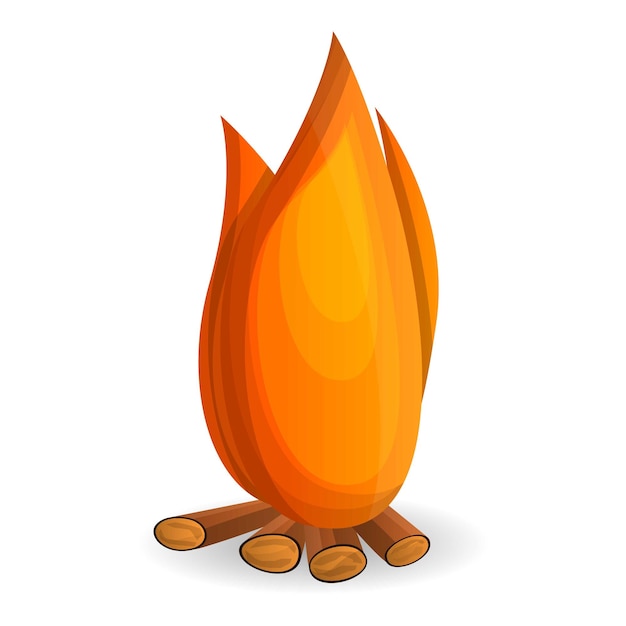 Icono de hoguera Caricatura de icono de vector de hoguera para diseño web aislado sobre fondo blanco