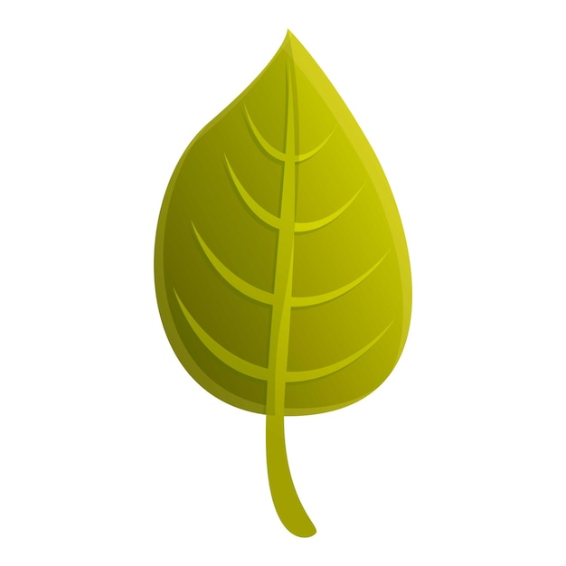 Icono de hoja de árbol verde Caricatura de icono de vector de hoja de árbol verde para diseño web aislado sobre fondo blanco