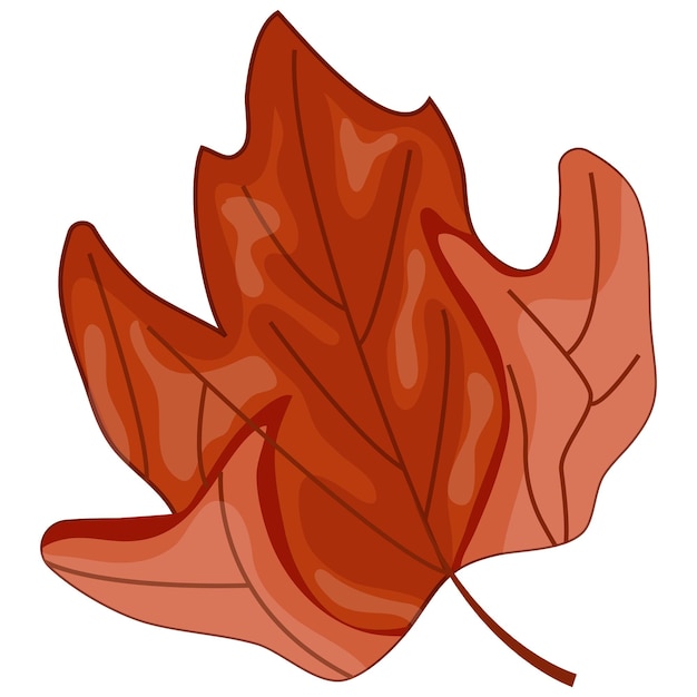 icono de una hoja de arce curva en los colores de la bandera canadiense para el Día de Canadá o el diseño de otoño
