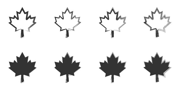 Icono de hoja de arce dibujado a mano ilustración vectorial