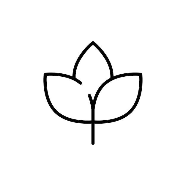Icono de hoja Contorno del diseño del icono de hoja Icono vectorial