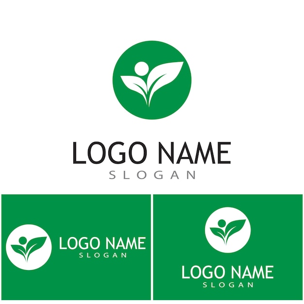 Icono de hoja diseño de ilustración vectorial plantilla de logotipo