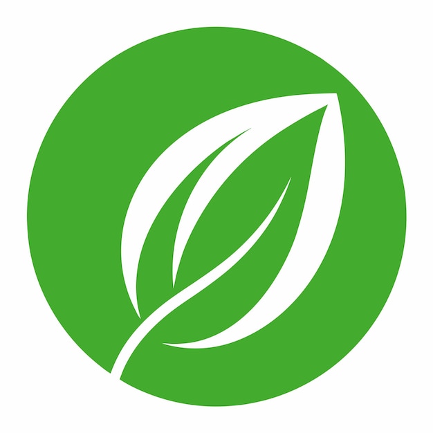 Icono de la hoja de la esfera ecológica Logotipo vectorial de círculo redondo verde