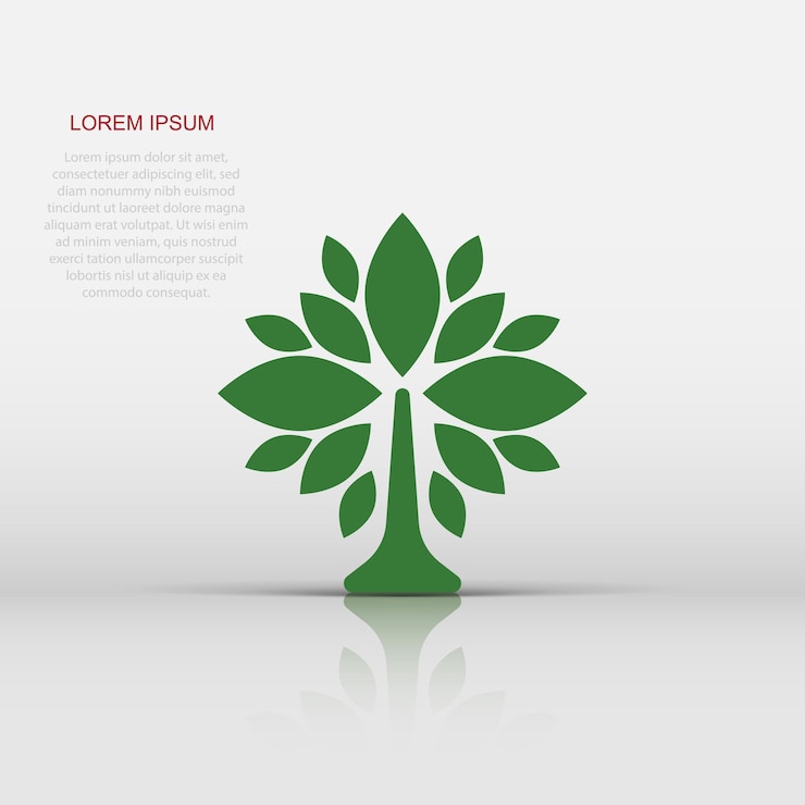 Vector icono de hoja en estilo plano ilustración de vector de planta sobre fondo blanco aislado concepto de negocio de signo de flor