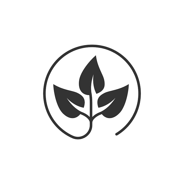 Icono de hoja en estilo plano Ilustración de vector de planta sobre fondo blanco aislado Concepto de negocio de signo de flor