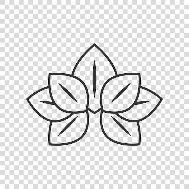 Icono de hoja en estilo plano Ilustración de vector de planta sobre fondo blanco aislado Concepto de negocio de signo de flor