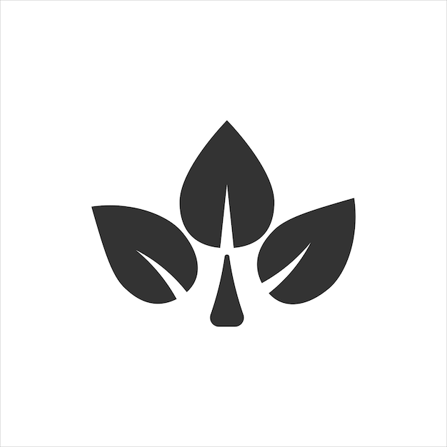 Icono de hoja en estilo plano Ilustración vectorial de plantas en fondo blanco aislado Concepto de negocio de letrero de flores