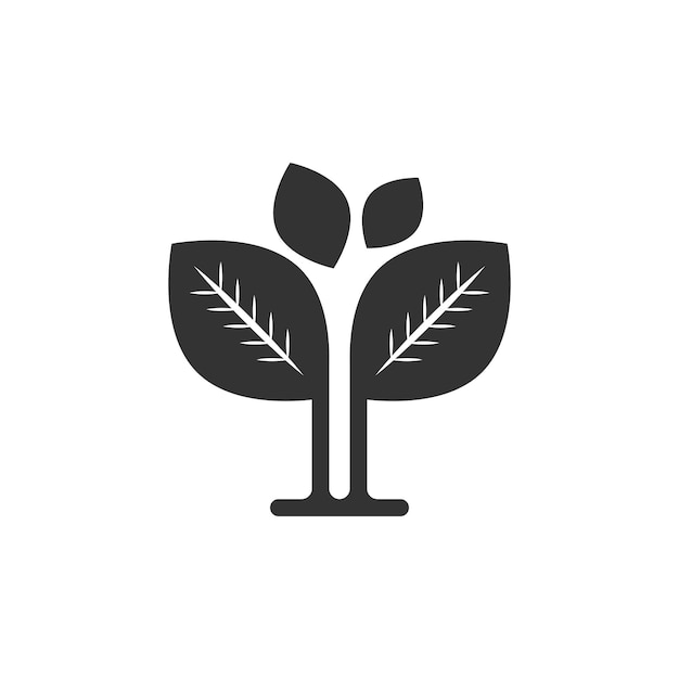 Icono de hoja en estilo plano ilustración vectorial de plantas en fondo blanco aislado concepto de negocio de letrero de flores