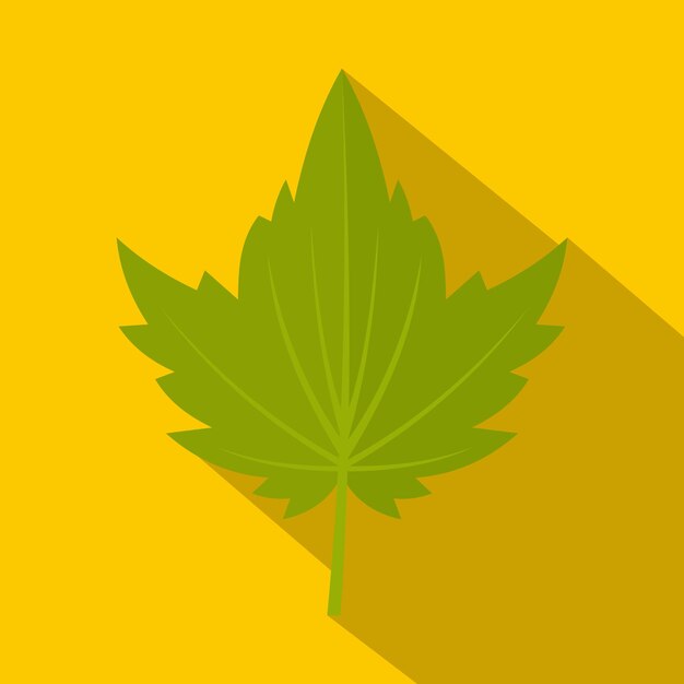Ícono de hoja de grosella verde Ilustración plana del ícono vectorial de hoja de Grosella verde para la web aislado en fondo amarillo